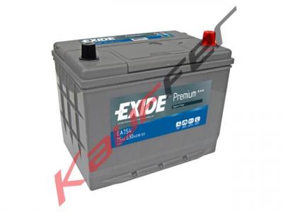 Exide Premium EA754 akkumulátor, 12V 75Ah 630A J+, japán